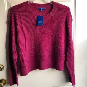 NWT Apt 9 mixed pattern magenta sweater size L